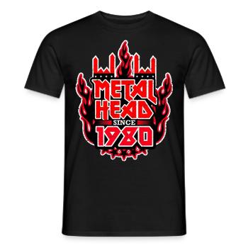 METALHEAD depuis 1980 - T-shirt homme - noir - Devant - AI Model Male 178 light (178cm)