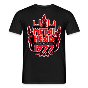 METALHEAD since 1977 - Männer T-Shirt - Schwarz - Vorne - AI Model Male 178 light (178cm)