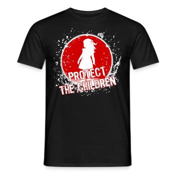 Protège les enfants - T-shirt homme - noir - Devant - AI Model Male 178 light (178cm)