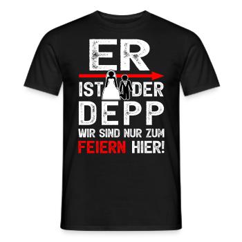 Junggesellenabschied Männer T-Shirt JGA Poltern - Männer T-Shirt - Schwarz - Vorne - AI Model Male 178 light (178cm)