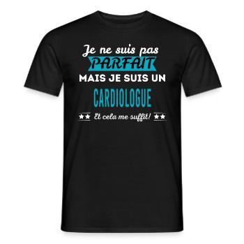 Je ne suis pas parfait CARDIOLOGUE - T-shirt homme - noir - Devant - AI Model Male 178 light (178cm)