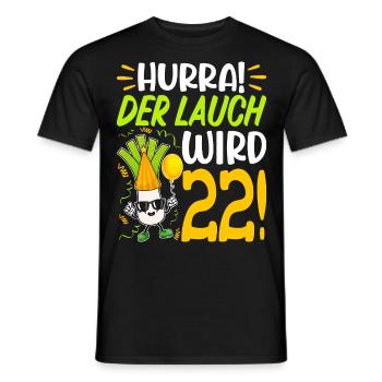 Hurra der Lauch wird 22 Geburtstag - Männer T-Shirt - Schwarz - Vorne - AI Model Male 178 light (178cm)