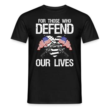 Soldier For Those Who Defend Our Lives Military - Men's T-Shirt - black - Front - AI Model Male 178 light (178cm)
