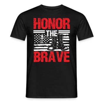 Soldier Honor The Brave Military Army Veteran - Men's T-Shirt - black - Front - AI Model Male 178 light (178cm)