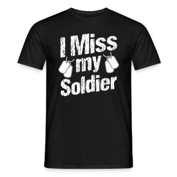 Soldier I Miss My Soldier Military Army Veteran - Men's T-Shirt - black - Front - AI Model Male 178 light (178cm)