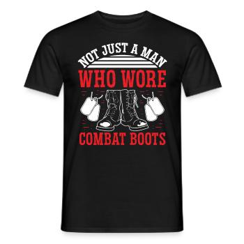 Soldier Not Just Combat Boots Military Army Veteran - Men's T-Shirt - black - Front - AI Model Male 178 light (178cm)