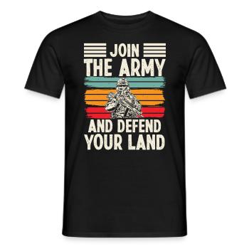 Soldier Join Army Defend Your Land Military Army - Men's T-Shirt - black - Front - AI Model Male 178 light (178cm)