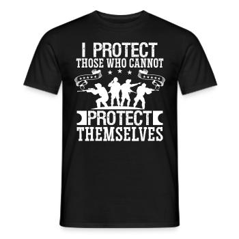Soldier Protect Those Who Cannot Military Army - Men's T-Shirt - black - Front - AI Model Male 178 light (178cm)