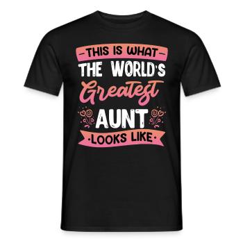 Worlds greatest Aunt beste Tante Muttertag - Männer T-Shirt - Schwarz - Vorne - AI Model Male 178 light (178cm)