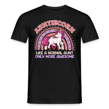 Tanticorn Einhorn Tanten Muttertag Unicorn - Männer T-Shirt - Schwarz - Vorne - AI Model Male 178 light (178cm)