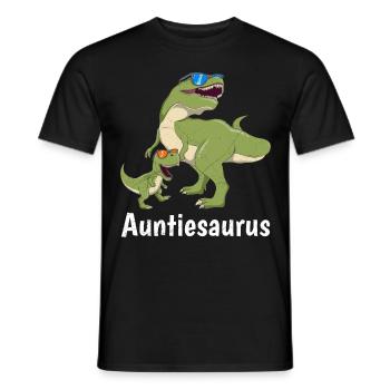 Auntiesaurus Aunt Mother's Day Dinosaur Fan - Men's T-Shirt - black - Front - AI Model Male 178 light (178cm)