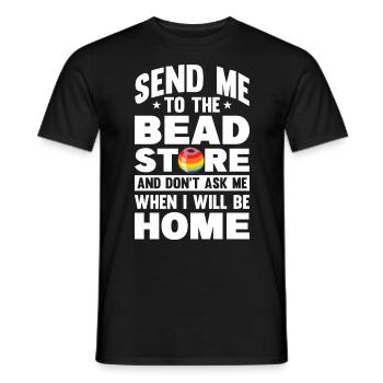 Perle Perle Broderie Bijoutier Fabricant de bijoux - T-shirt homme - noir - Devant - AI Model Male 178 light (178cm)