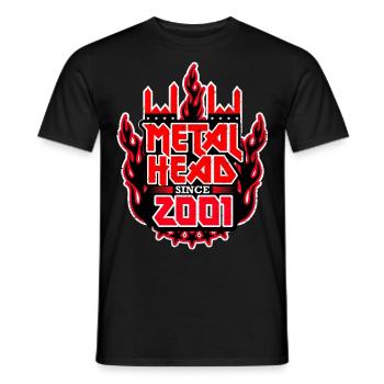 METALHEAD depuis 2001 - T-shirt homme - noir - Devant - AI Model Male 178 light (178cm)