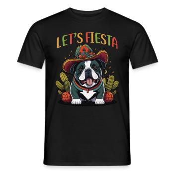 Happy Cinco de Mayo lets fiesta Bulldog - Men's T-Shirt - black - Front - AI Model Male 178 light (178cm)