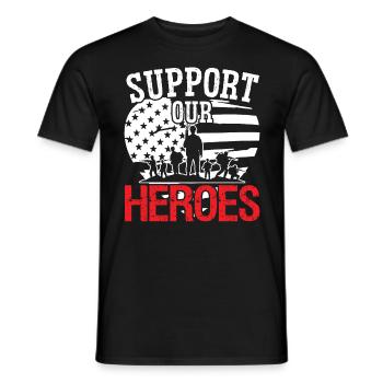 Soldier Support Our Heroes Military Army Veteran - Men's T-Shirt - black - Front - AI Model Male 178 light (178cm)