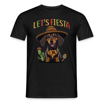 Dachshund Cinco de Mayo Let's Fiesta - Men's T-Shirt - black - Front - AI Model Male 178 light (178cm)
