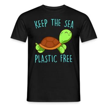 Rette die Erde Keep the Sea Plastic free - Männer T-Shirt - Schwarz - Vorne - AI Model Male 178 light (178cm)