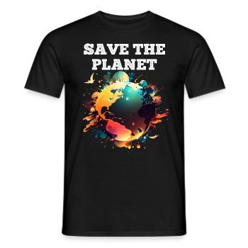Rettet den Planeten Erde Klima und Natur - Männer T-Shirt - Schwarz - Vorne - AI Model Male 178 light (178cm)