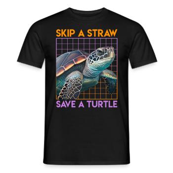 Rettet die Schildkröten Save the Ocean Umweltliebe - Männer T-Shirt - Schwarz - Vorne - AI Model Male 178 light (178cm)
