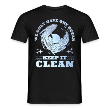 Keep it Clean Save the Ocean Umweltschutz - Männer T-Shirt - Schwarz - Vorne - AI Model Male 178 light (178cm)