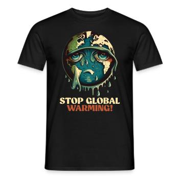 Erderwärmung Rette die Erde Artenschutz - Männer T-Shirt - Schwarz - Vorne - AI Model Male 178 light (178cm)
