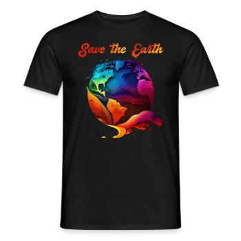 Save the Earth Environmental Protection and Species Protection - Men's T-Shirt - black - Front - AI Model Male 178 light (178cm)