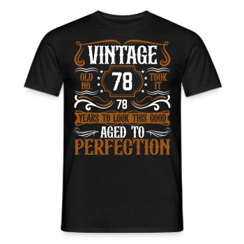 78th Birthday Vintage Retro - Men's T-Shirt - black - Front - AI Model Male 178 light (178cm)