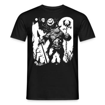 Dark Art Occult Horror Skeleton Thrash Metal Grin - Men's T-Shirt - black - Front - AI Model Male 178 light (178cm)