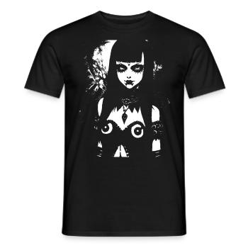 Dark Art Occult Gothic Batcave Girl Post Punk Bat - Men's T-Shirt - black - Front - AI Model Male 178 light (178cm)
