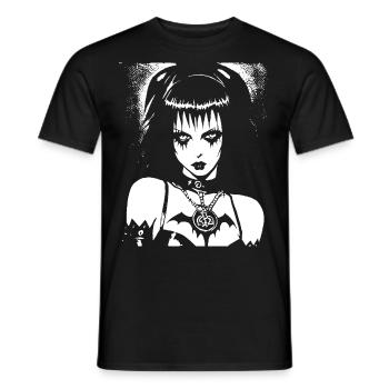 Dunkle Kunst Okkulte Gothic Batcave Mädchen Post Punk Fledermaus - Männer T-Shirt - Schwarz - Vorne - AI Model Male 178 light (178cm)