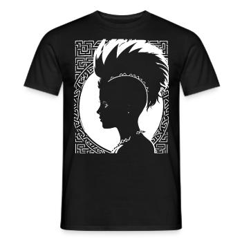 Fantasy Post Punk Keltische Stammeskunst Batcave Girl - Männer T-Shirt - Schwarz - Vorne - AI Model Male 178 light (178cm)