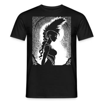 Fantasy Post Punk Keltische Stammeskunst Batcave Girl - Männer T-Shirt - Schwarz - Vorne - AI Model Male 178 light (178cm)
