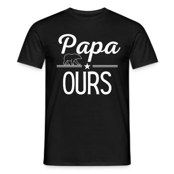 Papa ours - T-shirt homme - noir - Devant - AI Model Male 178 light (178cm)