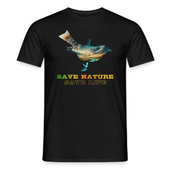 Save the Nature Environmental Protection Save the Earth - Men's T-Shirt - black - Front - AI Model Male 178 light (178cm)