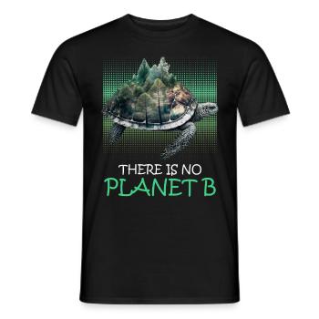 There is no Planet B Turtle Species Protection - Men's T-Shirt - black - Front - AI Model Male 178 light (178cm)