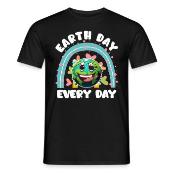 Mission Earth Environmental Protection Earth Day is Every Day - Men's T-Shirt - black - Front - AI Model Male 178 light (178cm)