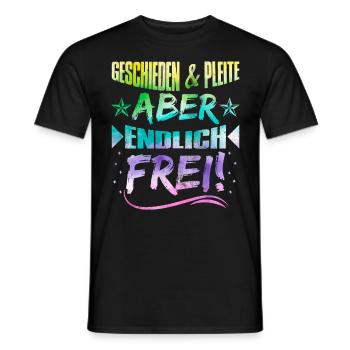 Geschieden und Pleite aber Frei Scheidungsparty - Männer T-Shirt - Schwarz - Vorne - AI Model Male 178 light (178cm)