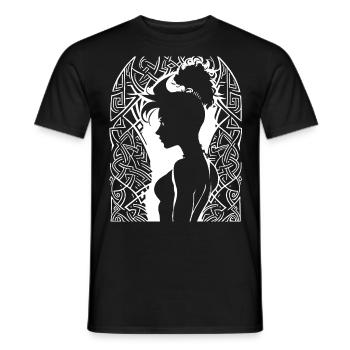Fantasy Post Punk Keltische Stammeskunst Batcave Girl - Männer T-Shirt - Schwarz - Vorne - AI Model Male 178 light (178cm)