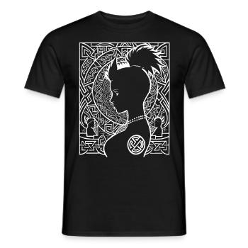 Fantasy Post Punk Keltische Stammeskunst Batcave Girl - Männer T-Shirt - Schwarz - Vorne - AI Model Male 178 light (178cm)