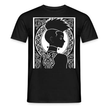 Fantasy Post Punk Keltische Stammeskunst Batcave Girl - Männer T-Shirt - Schwarz - Vorne - AI Model Male 178 light (178cm)