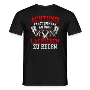 Fahrzeuglackierer redet spontan Lackierer - Männer T-Shirt - Schwarz - Vorne - AI Model Male 178 light (178cm)
