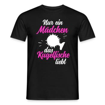 Mädchen das Kugelfisch liebt Riesenkugelfisch - Männer T-Shirt - Schwarz - Vorne - AI Model Male 178 light (178cm)