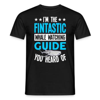 Observation des baleines Observation des baleines Orques Bleu Baleine - T-shirt homme - noir - Devant - AI Model Male 178 light (178cm)