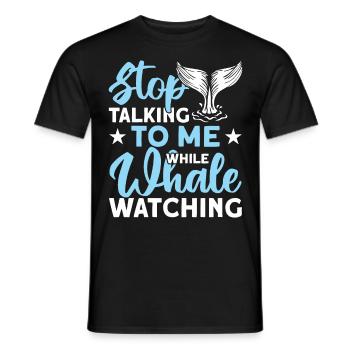 Observation des baleines Observation des baleines Orques Bleu Baleine - T-shirt homme - noir - Devant - AI Model Male 178 light (178cm)