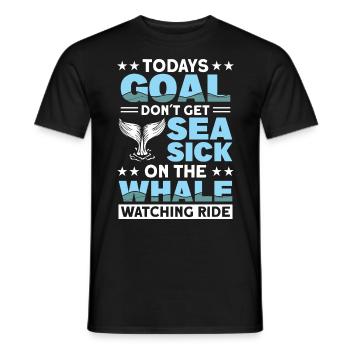 Observation des baleines Observation des baleines Orques Bleu Baleine - T-shirt homme - noir - Devant - AI Model Male 178 light (178cm)