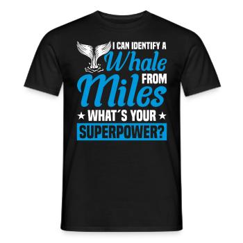 Observation des baleines Observation des baleines Orques Bleu Baleine - T-shirt homme - noir - Devant - AI Model Male 178 light (178cm)