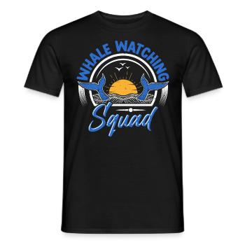 Observation des baleines Observation des baleines Orques Bleu Baleine - T-shirt homme - noir - Devant - AI Model Male 178 light (178cm)