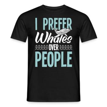 Observation des baleines Observation des baleines Orques Bleu Baleine - T-shirt homme - noir - Devant - AI Model Male 178 light (178cm)