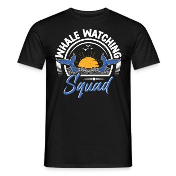 Observation des baleines Observation des baleines Orques Bleu Baleine - T-shirt homme - noir - Devant - AI Model Male 178 light (178cm)