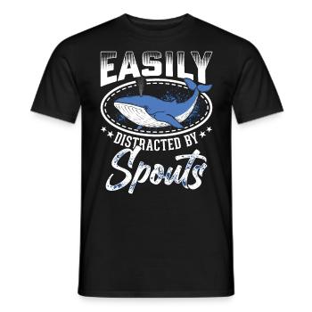 Observation des baleines Observation des baleines Orques Bleu Baleine - T-shirt homme - noir - Devant - AI Model Male 178 light (178cm)